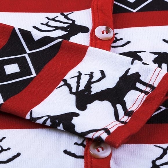 Red Christmas Element Print Long Cardigan - Picture 10 of 11